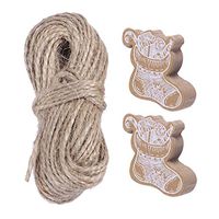 SUPVOX Christmas Series Kraft Paper Hanging Tags with Twine 10m for Thanksgiving Gift Tags