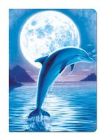 Tree-Free Greetings Journal, 160 Ruled Pages, Recycled, 5.5 x 7.5 Inches, Dolphin Moon, Multi Color (72086)