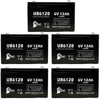 5 Pack Replacement for BCI International BC6100 Battery - Replacement UB6120 Universal Sealed Lead Acid Battery (6V, 12Ah, 12000mAh, F1 Terminal, AGM, SLA) - Includes 10 F1 to F2 Terminal Adapters