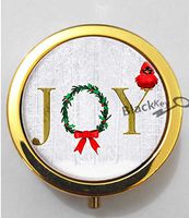 BlackKey Joy Beautiful Inspirational Word 3-Compartment Decorative Pocket Gift Box Case Organizer for Pill, Color 2 -1764