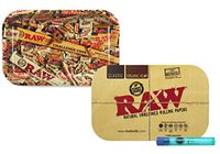 Raw"Mix" Rolling Tray Small, RAW Magnetic Small Rolling Tray Cover, with Rolling Paper Depot KewlTube - 3 Item Bundle