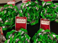 Green with Silver Border Giant Gift Bow(Pack of 5)