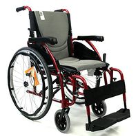 Karman Healthcare S-Ergo125F18RS S-Ergo 125 18 in. seat Ergonomic Wheelchair with Flip-Back Armrest and Swing Away Footrest in Red