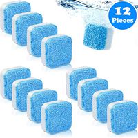 12 Pieces Solid Washing Machine Cleaner Effervescent Tablet Washer Cleaner Deep Cleaning Remover with Triple Decontamination for Bath Room Kitchen