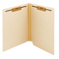 Smead Extra Capacity End Tab Fastener File Folder, Shelf-Master Reinforced Straight-Cut Tab, 2 Fasteners, 1-1/2" Expansion, Letter Size, Manila, 50 per Box (34276)