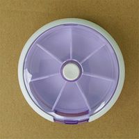 COJOY Portable Round 7 Day Medicine Pill Vitamin Box Case Container Dispenser Medicine Vitamin Storage Holder (Lavender)