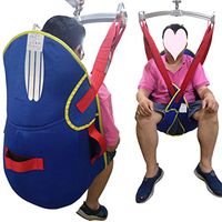 Patient Lift Medical Slings Transfer Belts Toilet Bath Shower Aids Full Body Divided Leg Straps Carrier Seating Cushion with Padded Buffer Head Back Support AnyBack Free Size Load 460 Lbs Blue