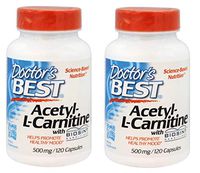 Doctor's Best Acetyl-L-Carnitine, 500 mg, 120 Veggie Caps Pack of 2