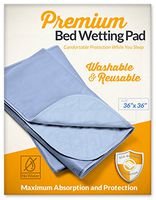 Zero Waste Moving Premium 36x36 Washable and Reusable Bed Wetting Pad. Designed to Protect Your Mattress and Sheets from Any Accidents, 36 INCHES by 36 INCHES, Light Blue