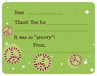 Candy Cane Peace Fill-in Thank You Note Cards for Kids, 5.5" X 4.25" Notecards with White Envelopes
