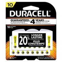 Duracell DA10B16ZM10 Button Cell Hearing Aid Battery, 10, 16/Pk