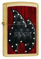 Zippo Black Flame Emblem Pocket Lighter, Gold Dust