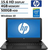 HP 15.6in HD Laptop Computer (Intel Dual Core Celeron N3050 up to 2.16 GHz Processor, 4GB RAM, 500GB HDD, USB 3.0, Webcam, HDMI, DVDRW, Wifi, Windows 10) (Renewed)