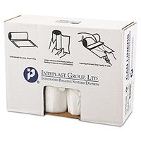 Inteplast S386012N High-Density Can Liner, 38 x 60, 60gal, 12mic, Clear, 25/Roll, 8 Rolls/Carton