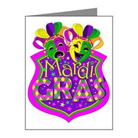 Note Card Mardi Gras Comedy Tragedy Masks