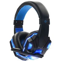 elegantstunning 3.5mm Earphone Gaming Headset Gamer Stereo Gaming Headphone with Microphone LED Black and Blue