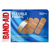 Johnson & Johnson Band-Aid Brand Flexible Fabric Adhesive Bandages for Wound Care and First Aid, All One Size, 100 Count, Tan