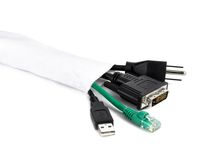 Funk Shway Yang Cable Sleeve Wrap, White 4cm Wide, Nylon 5 Foot Velcro Wrap, Cut to Desired Length