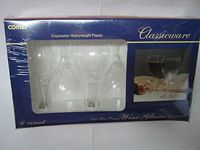 Classicware One-Piece Wine Glasses 8 OZ Clear With Design, 6 Wine Glasses