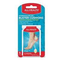 All Health Extreme Hydrocolloid Gel Blister Cushion Bandages, Heel, 1.65 in x 2.67 in, 5 ct | Long Lasting Protection Against Rubbing and Friction for Blisters