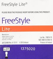 Freestyle LITE Blood Glucose Test Strips NEW Butterfly Design 1 box of 50