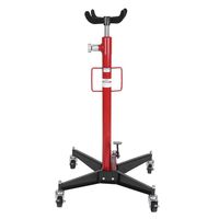 Blackpoolfa Vertical Telescopic Car Transmission Jack 1100 Lbs/500kg Professional Hydraulic Motor Gearbox Lift Swivel Wheels Lift (Red)