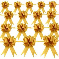 Star Quality Elegant Pull Bow for Gift Package | Solid Color Gift Decoration Bow Great for Wedding, Birthday and Parties (6-1/2 Inch, Gold)