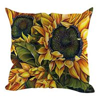 Kuhxz Trendy Sunflower Short Plush Pillowcase Sofa Cushion Set Home Decor for Healthier Life 18"x18" /45cmx45cm