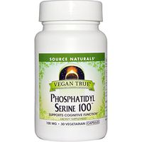 SOURCE NATURALS Vegan True Phosphatidyl Serine 100 Mg Vegetable Capsule, 30 Count
