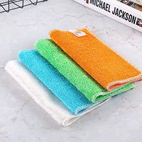 Dish Cloths, BREAORTION 10 Pack Bamboo Fiber High Absorption Bowl Dish Cleaning Cloths Solid Double Thicken Non-Stick Oil Dish Towel Household Cleaning Tools Random Color S M L (S 10 Pack)