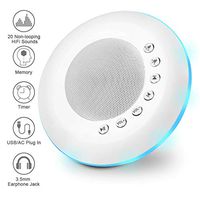 White Noise Machine for Sleeping - Rechargeable Sound Machine Baby with Night Light, Portable Noise Machine for Office Privacy, Nursery, Travel, Adults, Kids, 20 Non-Looping HiFi Nature Sounds