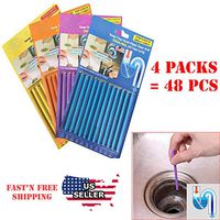 ARB MARKET 4 Packs (48pcs) Kitchen Sink Drain Cleaner Sticks - Shower Bathtub Toilet Enzymes Snake Drain Cleaner and Deodorizer Keeps Sewer Pipe Clear and Odor Free, As Seen On TV
