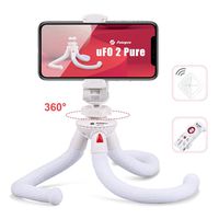Fotopro Flexible Tripod, Gorilla Tripod, Portable Tripod for iPhone X with Smartphone Mount for Vertical Shooting, Phone Camera Tripods with Bluetooth Remote, 360 Ball Head, White