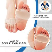 Anti Grinding Forefoot Cushion, Anti-pain Socks Insoles, Silicone Protection Toe Undies Pad, Nylon Lycra Dance Paw Half Sole Protector, for Foot Pain Ballet Dance Lyrical Shoes Fitness (S)