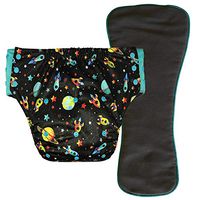 Adult Pull On Diaper with Tabs - Large Reusable Incontinence Briefs with Insert for Women or Men (Extended, Rocket)