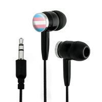 Transgender Trans Pride Flag Original Blue Pink White Novelty in-Ear Earbud Headphones - Black