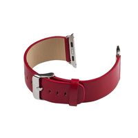 For iWatch Band Leather 38mm AISPORTS Apple Watch Strap 38mm Leather Smart Watch Band Replacement Strap with Metal Stainless Steel Bracelet Clasp for 38mm Apple Watch Sport Edition Series 3/2/1 - Red