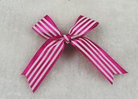 30/pcs Ribbon Bows Flower The Stripes Appliques Sewing Craft Lots Upick (Rose)