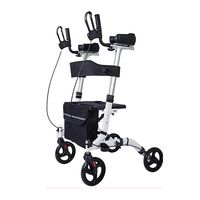JJZXPJ Rollator Walker，Walker with Seat Height Adjustable Folding Stand Up Walking Aid with Back Support Walkers for Seniors for Elderly