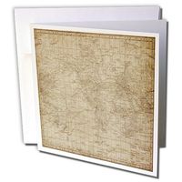 3dRose An Antique Map Of The World In Brown - Greeting Cards, 6 x 6 inches, set of 6 (gc_159366_1)