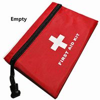 PAXLee Red First Aid Bag Empty First Aid Pouch Small Mini Waterproof Handy to Carry Diabetes Supplies Wrist BP Monitor in Outdoors (Red 7.9x5.5Inch.)