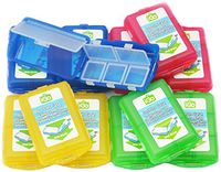 Pack of 12 - iGo 6 Compartment Travel Case - Great for Pills, Swabs, Coins, Jewelry, Etc. - Available in Assorted Colors
