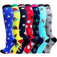 7 Pack 20-30mmhg Copper Compression Socks for Men & Women-Best for Running,Athletic,Medical,Pregnancy and Travel(L/XL-US Women 8-15.5,Men 8-14)