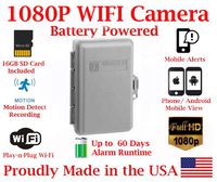 1080P TRUE FULL HD Battery Powered WIFI Electrical Utility Box Alarm IP Spy Camera P2P Wi-Fi Mobile Hidden Camera Spy Gadget up to 60 DAY RUNTIME (with Remote View, Remote Playback and Mobile Alert)