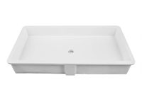 DECOLAV 1839-34-SSA Sacha Solid Surface Rectangular Undermount Lavatory Sink, 34-Inch, White
