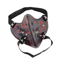 Horenme Metal Studded Steampunk Leather Мaѕḱ Βiḱѐr Men Half Ḟacѐ Мaѕḱ Airsoft Wind Cool Punk Rivets Βlacḱ Masquerade Leather