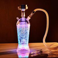 BuBu-Fu Single Hose Hookah, Portable Easy to Clean Simple Disassembly Shisha Hookah Complete Set Glass Cube Hose Hookah Set Durable Small Hookah Arabian Hookah Set,Apurple