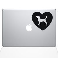 The Decal Guru Heart Beagle MacBook Decal Vinyl Sticker - 12" MacBook - Black (1331-MAC-12M-BLA)