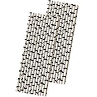 Mustache Theme Paper Drinking Straws - Black White - 7.75 inches - 50 Pack - Outside The Box Papers Brand