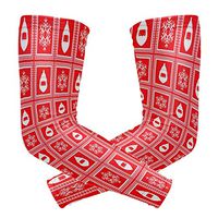 Unisex Arm Sleeve Red Snow Plaid Snowflake UV Protection Arm Compression Sleeve Skin Protection Sport Arm Cooler Sleeve for Running Hiking Jogging Motorcycling Climbing Camping